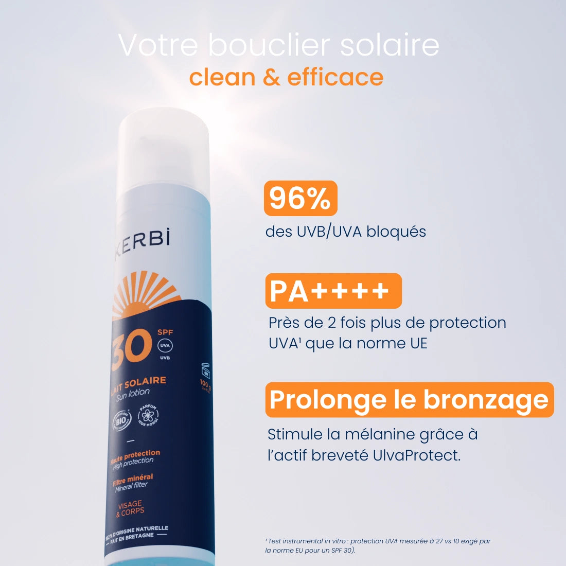 Protection efficace contre les UV, hydratation profonde et formulation douce avec des ingrédients naturels pour une peau protégée et nourrie