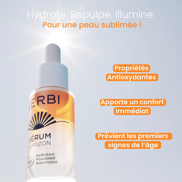 Les bienfaits du sérum hydratant Kerbi : hydratation profonde, peau douce et éclatante, tout en nourrissant et revitalisant la peau grâce à sa formule légère et efficace.