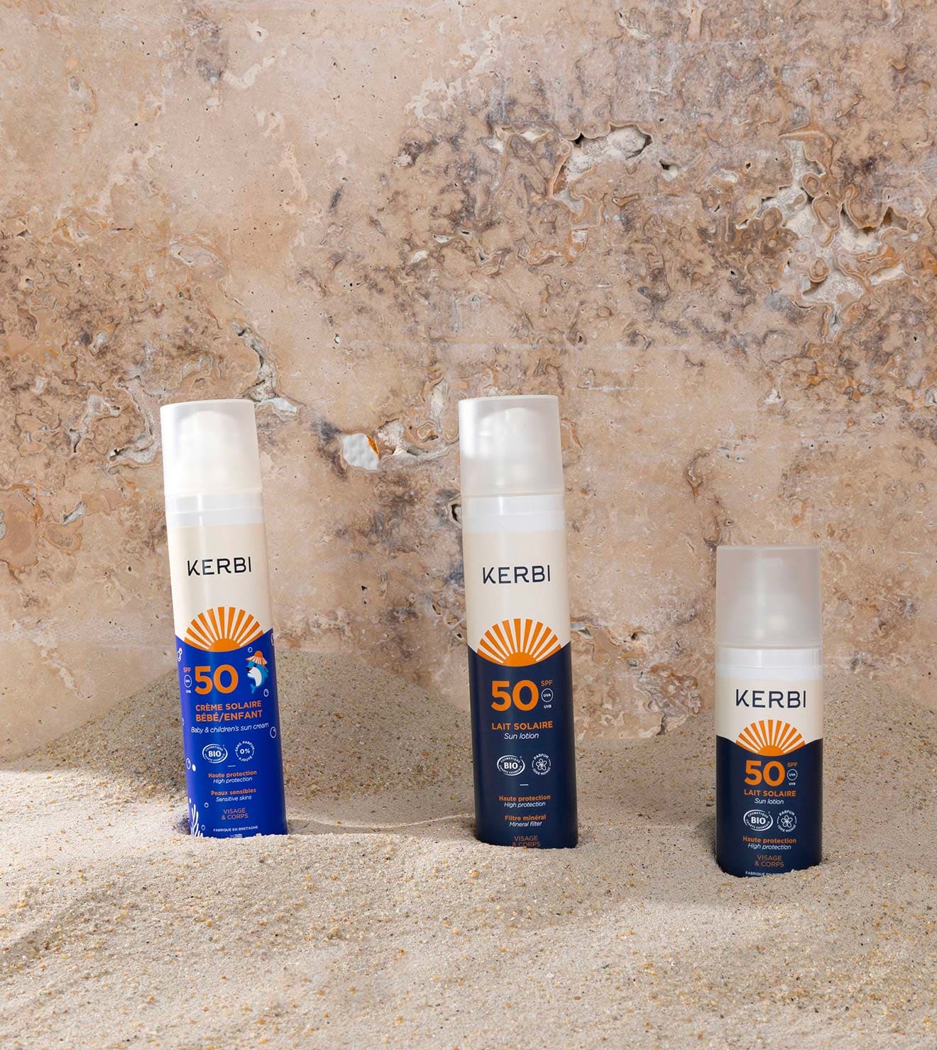 Crèmes solaire bio de la marque Kerbi