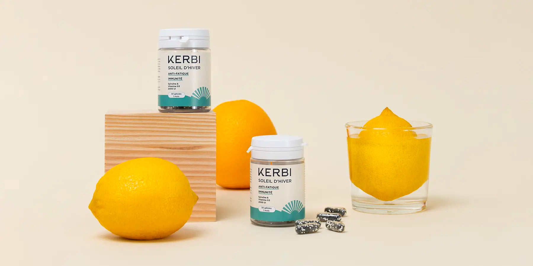 Compléments alimentaires Kerbi - Vitamine D3, renforce l'immunité et la santé osseuse, capsules naturelles.