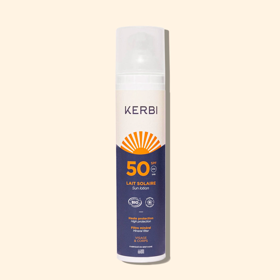 Crème solaire bio Kerbi SPF 50 Bretagne