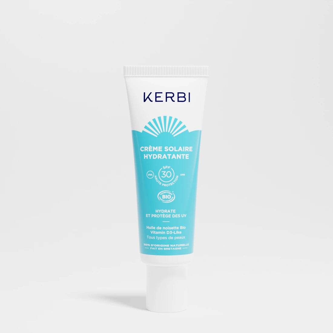 Crème solaire visage naturelle Kerbi avec filtre minéral