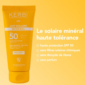 Lait solaire minéral SPF 50 – Sans parfum - 100g