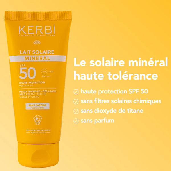 Lait solaire minéral SPF 50 – Sans parfum - 100g