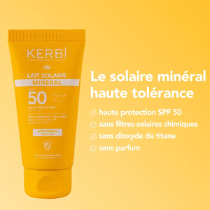 Lait solaire minéral SPF 50 – Sans parfum - 50g