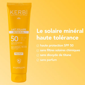 Lait solaire minéral SPF 50 – Sans parfum - 150g