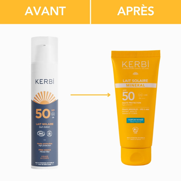 Lait solaire minéral SPF 50 – Parfum Monoï - 100g