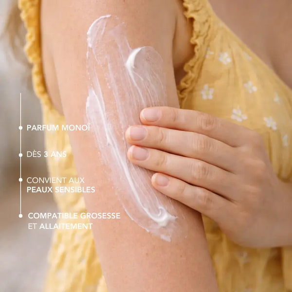 Lait solaire minéral SPF 50 – Parfum Monoï - 100g
