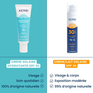Crème solaire visage naturelle Kerbi avec filtre minéral