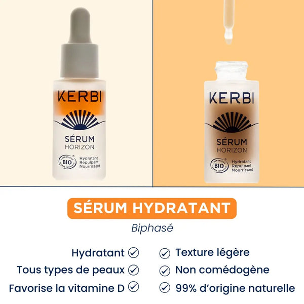 Application du Sérum Hydratant Bio Kerbi – Peau hydratée, repulpée et éclatante